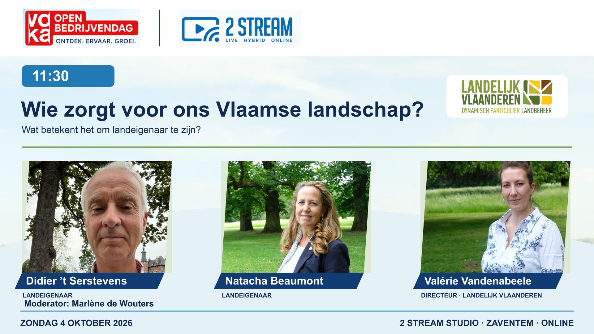 Sessie 2 - Landelijk Vlaanderen in studio 2 Stream in Zaventem tijdens de Voka Open Bedrijvendag 2026